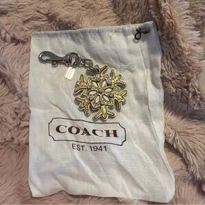Coach Gold and Silver Snowflake Keychain